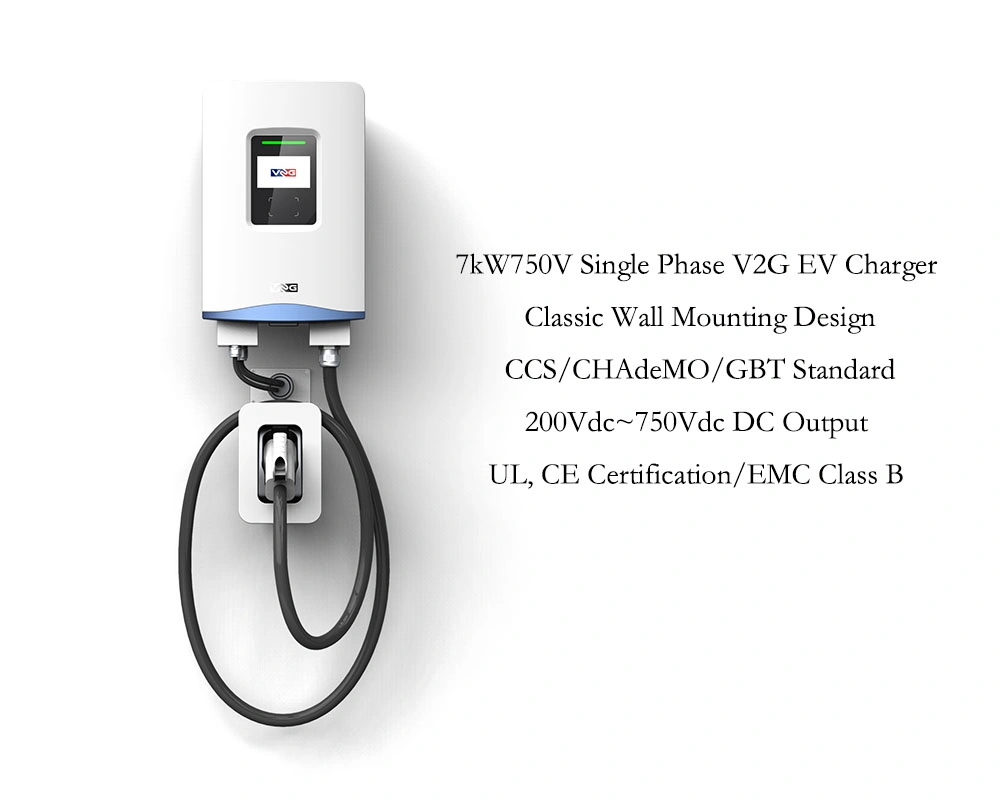 Wholesale IP65 7kW 750V Electric Vehicle Charging Station V2g Wallbox Bidirectional DC EV Charger